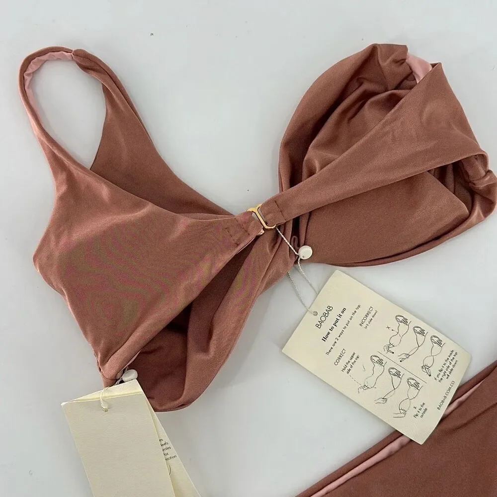 NWT Baobab Womens Brown Sugar Ola Top & Bottom Set Large